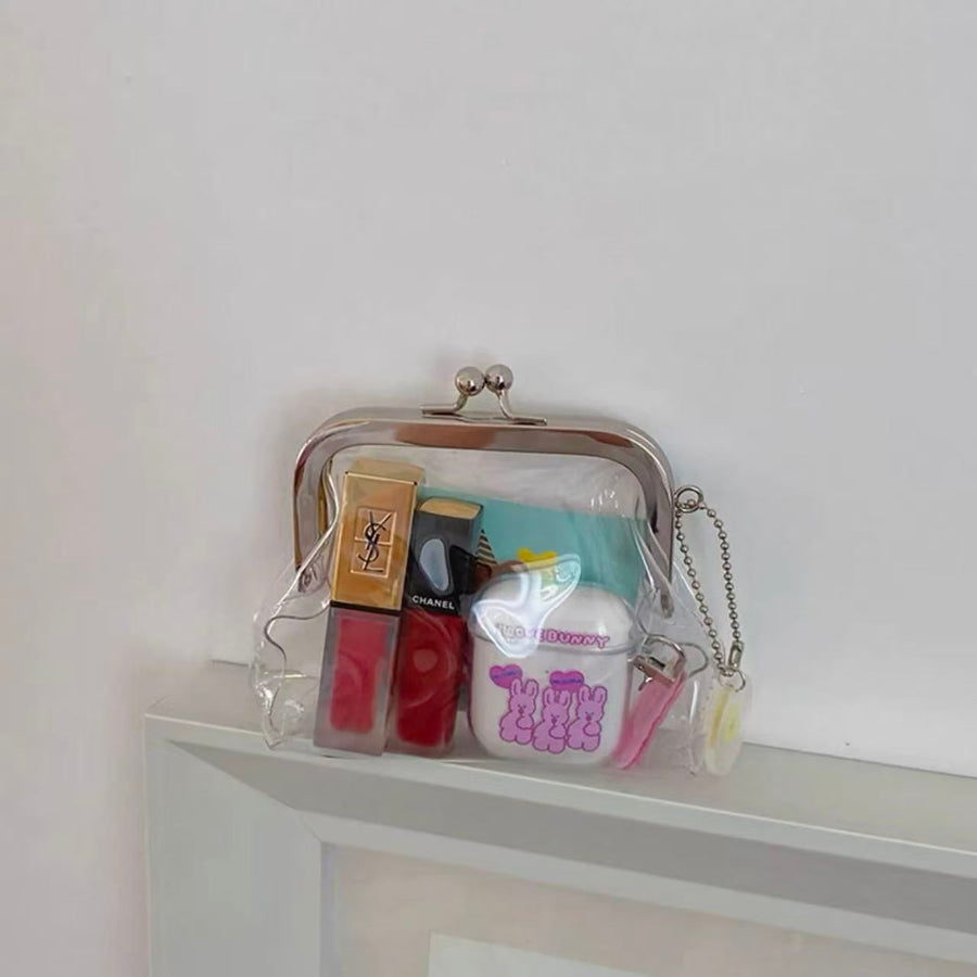 Amoirelle Crystal Clear Kiss-Lock Mini Bag – Transparent Clutch Purse – Clear view 1